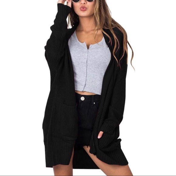 22 DECEMBER Tops - Cardigan Sweaters Open Front Long Sleeve Pocket